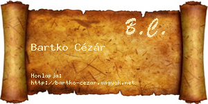 Bartko Cézár névjegykártya